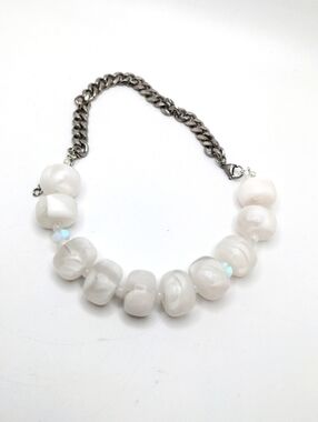 381MIDALANE White Cloud Chunky Artisan Choker